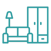 Icon of a multi-functional furniture piece for our space-saving interior design services